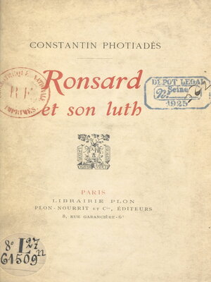 cover image of Ronsard et son luth